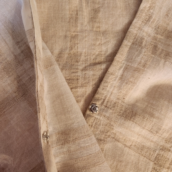 LOVERICHE TAN AND CREAM WRAP STYLE SIDE TIE BLOUSE - S/M - NWT - Picture 5 of 9